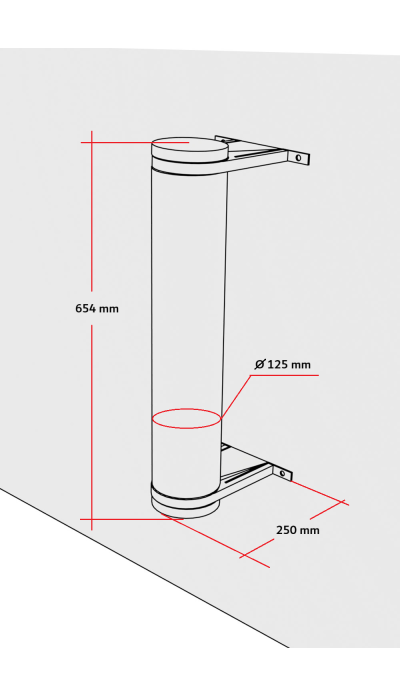 Mõõdud ja kokkupanek — 66 cm seinapealne kassipuu