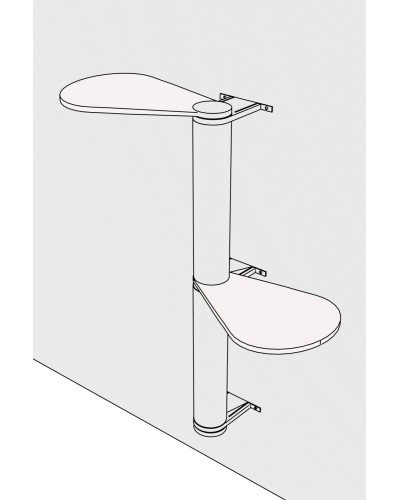 127 cm seinapealne kassipuu — mõõdud, kokkupaneku skeem ja paigaldusjuhend