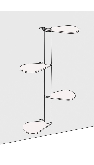 Mõõdud ja kokkupanek — 187 cm seinapealne kassipuu